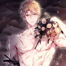 Callisto Regulus torse nu, couvert de cicatrices après un combat, tenant des branches ou du bois, avec un regard intense et sauvage.