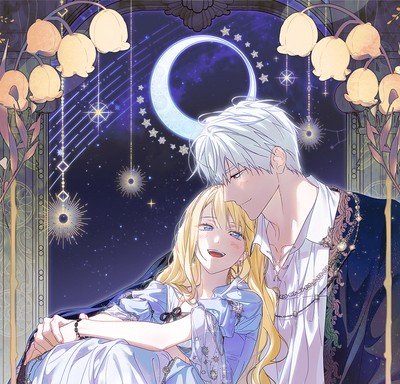 scène de complicité entre Ruby et son mari Iske dans le webtoon Les Intrigues d'une Borgia sous ciel étoilé.