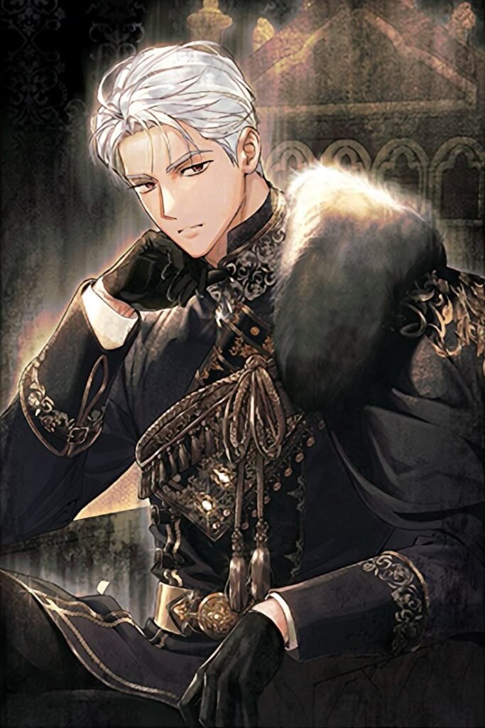 Portrait Iske von omerta dans le webtoon Les Intrigues d'une Borgia, en tenue aristocratique.