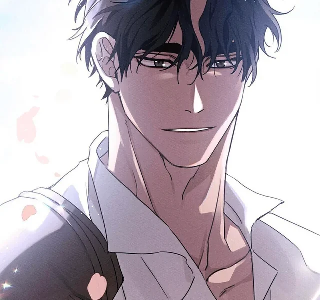 Portrait de Riftan Calypse du webtoon Under the Oak Tree avec sa cape de chevalier et un regard intense et protecteur.