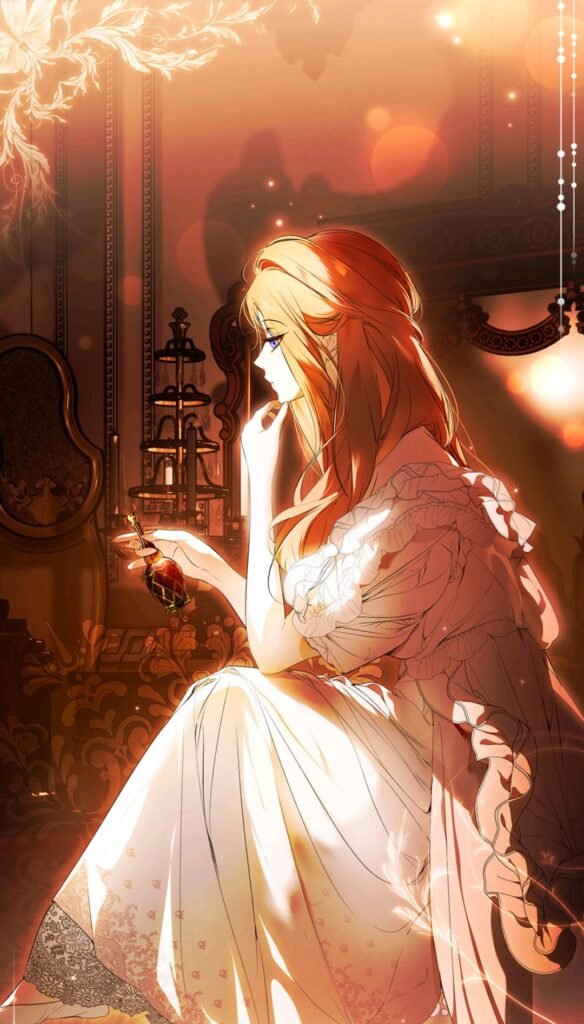 Portrait de Rosentine du Webtoon Secret Lady en pleine réflexion stratégique.