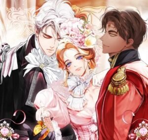 Couverture du webtoon Secret Lady représentant Rosentine et le Prince Chartreuse et prince Karnan dans un style artistique raffiné et floral.