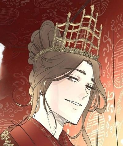 Portrait de l'Empereur de Xyarana portant une couronne dorée dans le webtoon Ellin's Solhwa.