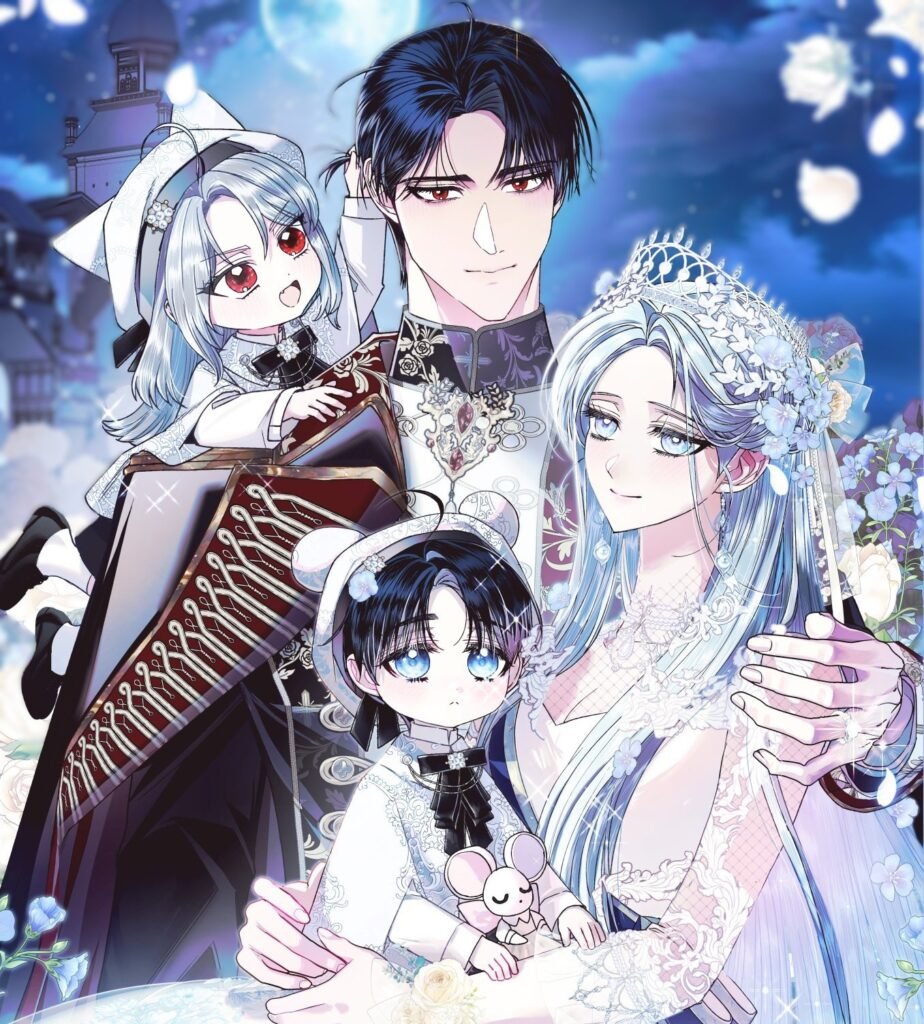 Illustration montrant Jubelian et Max mariés avec leurs enfants, utilisée avec ironie pour illustrer le désir de l'héroïne d'échapper à son destin.